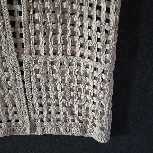 Elisa Immagine UK Long Vest DusterBohemian Tie Top Ivory Ecclectic OS Cotton NWT - Picture 4 of 12